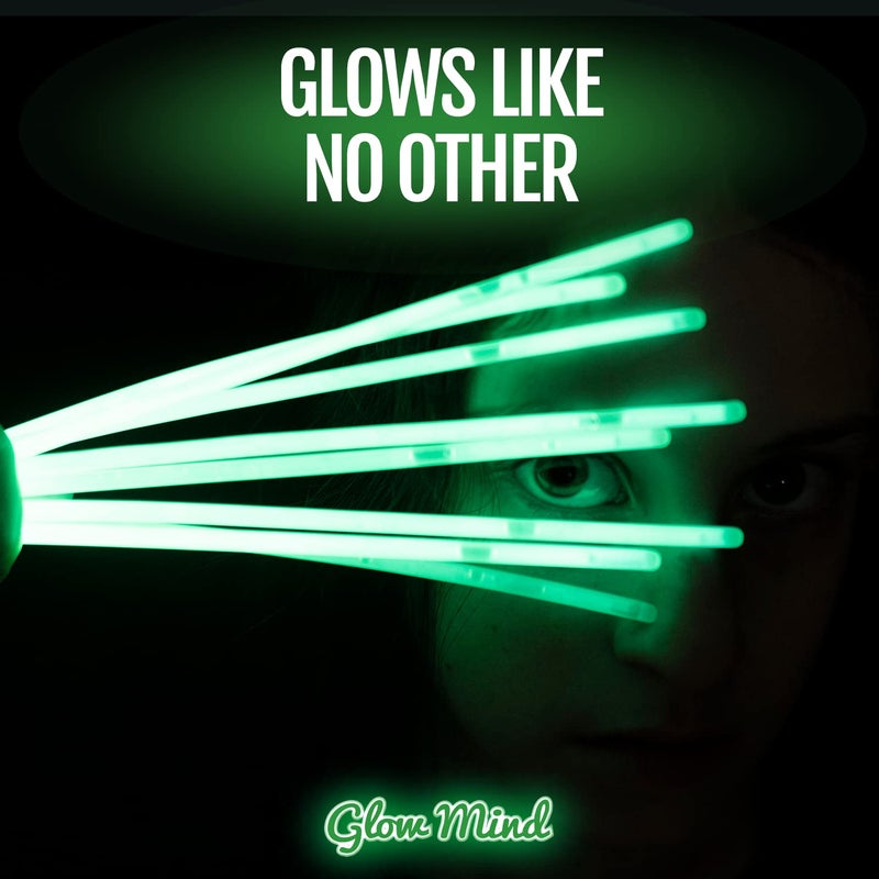 Glow Mind 500 Ultra Bright Glow Sticks Bulk - Halloween Glow in the Dark Party Supplies Pack - 8" Glowsticks Party Favors with Bracelets and Necklaces - Image 2